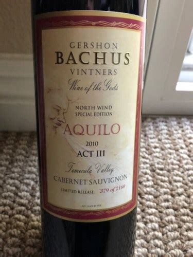 Gershon Bachus Vintners Aquilo Act III Cabernet Sauvignon Vivino Brasil