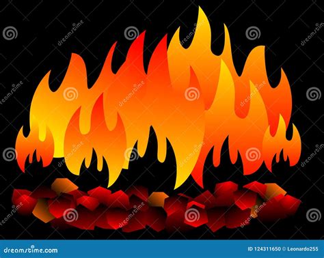 Burning Coal Isolated Hot Coal On Black Background Stock Vector Illustration Of Fiery Carbon