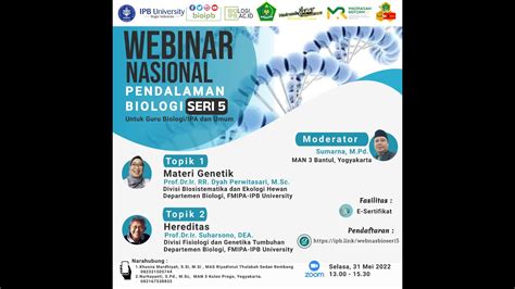 Webinar Nasional Pendalaman Biologi Seri Youtube