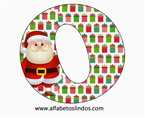 Alfabeto Decorativo De Natal Papai Noel Lindo Alfabetos Lindos