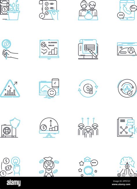 Juego De Iconos Lineales De Control De Gastos Presupuesto Seguimiento