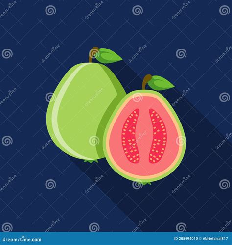 Guayaba Fruta Icono Vector De Dibujos Animados Sobre Fondo Azul