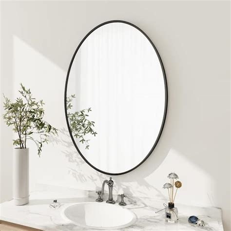 Glsland In W X In H Oval Metal Framed Wall Bathroom Vanity