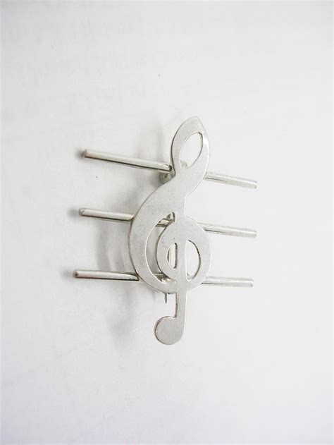 Treble Clef Music Note Sterling Silver Pin Brooch Makers Mark Is An A