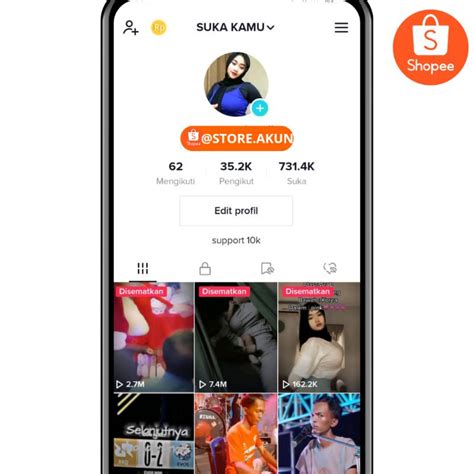 Jual AKUN TIKTOK 35K FOLLOWERS FITUR KOMPLIT Shopee Indonesia