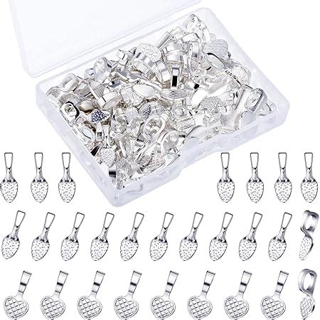 Amazon Benbo Pcs Oval Jewelry Glue On Earring Bails Pendants