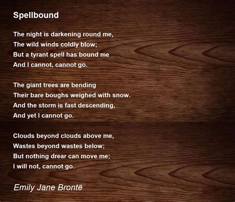 Spellbound Spellbound Poem By Emily Jane Brontë