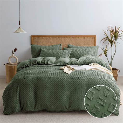 Jellymoni Green Duvet Cover Queen Size Soft Microfiber Queen Duvet