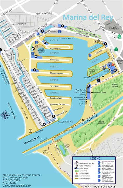 Marina del Rey Walk And Bike Map - Ontheworldmap.com