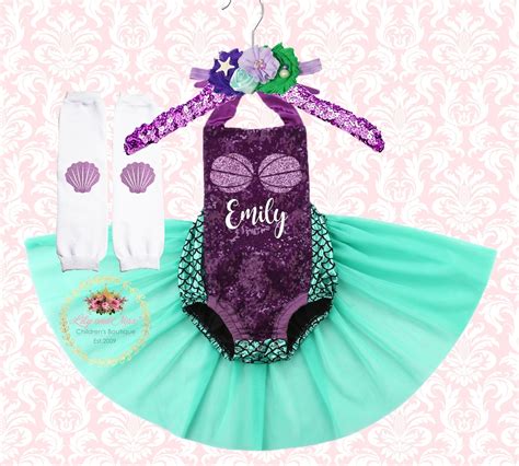 Mermaid Birthday Outfit, Mermaid Headband, Mermaid Birthday Romper Set ...