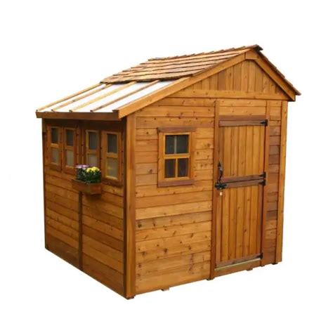 Outdoor Living Today Sunshed 8 ft. x 8 ft. Western Red Cedar Garden Shed SSGS88 - The Home Depot ...