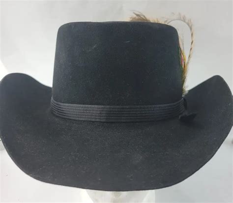 Vintage Stallion By Stetson 58 7 12 Cowboy Hat Bla Gem