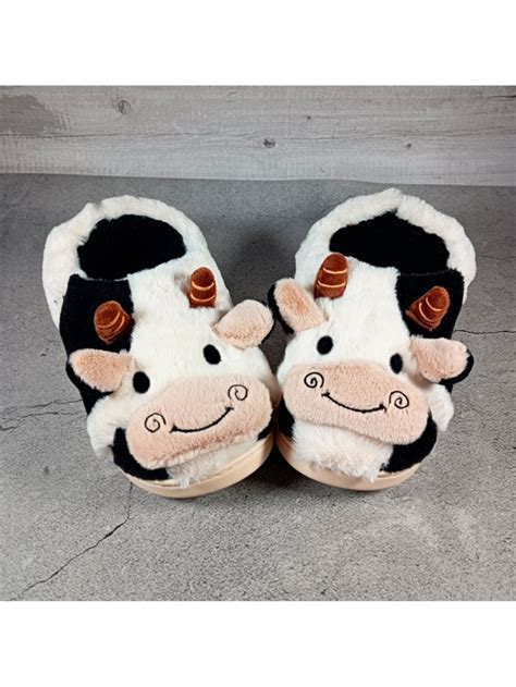 Pantuflas De Vaca Pantuflas De Algod N Suaves Para Mujer Moda De