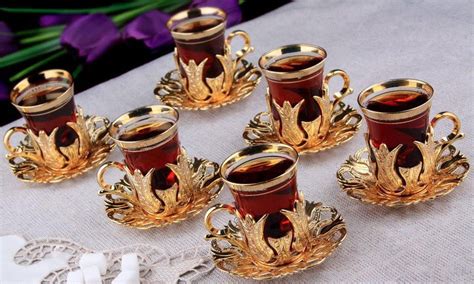 Turkish Tea Set Best Souvenir For Tea Lovers Royal White Property