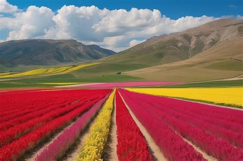 Premium Photo Castelluccio Di Norcia Highlands Italy Blooming