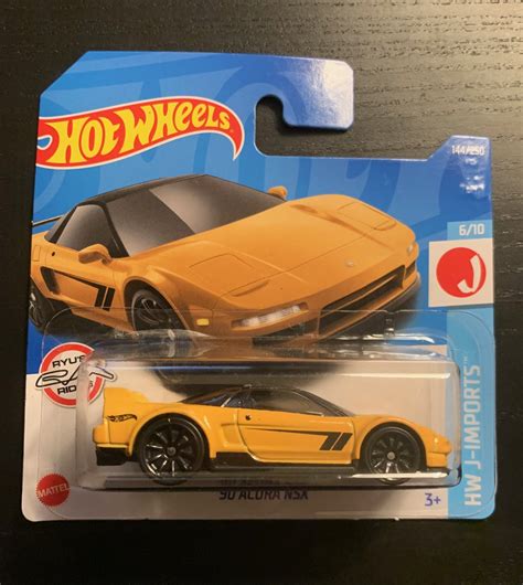 Hot Wheels Acura Nsx Yellow With Black Roof Hw Japan Imports Short Card Hard To Find