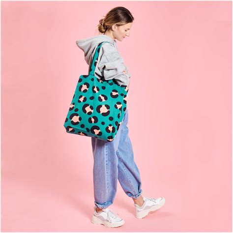 Leo shopper canvas bag Leo Bag petrol – Crystal and Sage