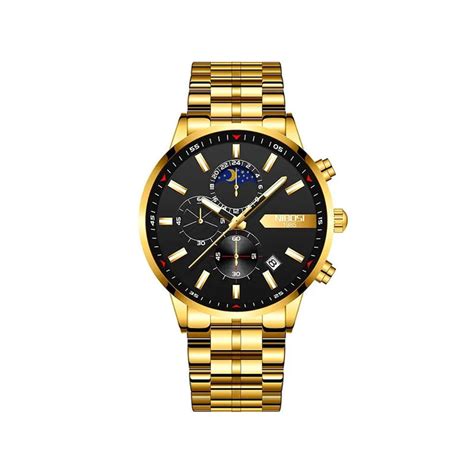 NIBOSI 2501 Elegance Stainless Steel Watch For Men Gold