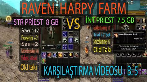 İnt Priest vs STR Priest Raven harpy farm Karşılaştırma Videosu Bölüm