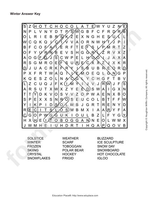 Word Search Puzzle Template With Answers printable pdf download