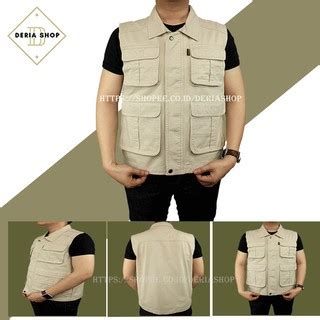 Jual Rompi Vest Bahan Katun Kanvas Pria Cowok Dewasa Model Kerah Daun