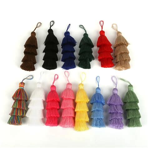 Buy 1pc Decorative Silk Tassel Lace Trim Cotton Fabric Ribbon Fringe Drop