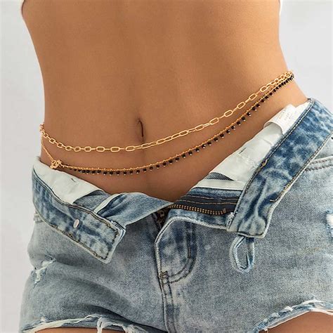 Sethain Boho Taille Kette Gold Kristall Bauch Ketten Geschichtet Bikini Kette Sommer Strand