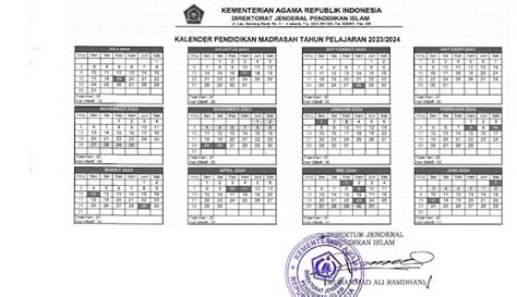 Kalender Pendidikan Madrasah Tahun Pelajaran 2023/2024 – MA Roudlotul Huda