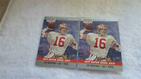 1990 Pro Set Sub Set Mvp Super Bowl Xxiv Joe Montana 24 Lot Of 2