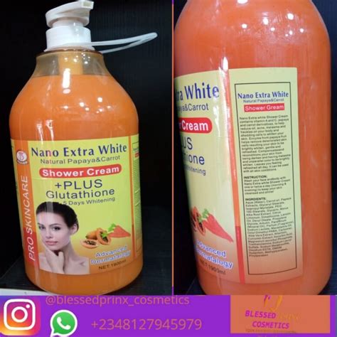 Nano Extra White Natural Papaya Carrot Shower Cream Plus Glutathione