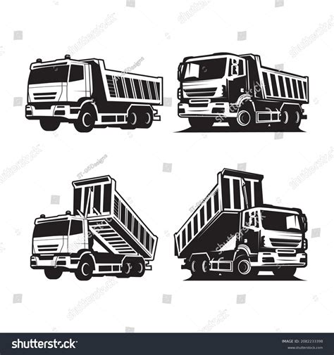 Bundle Set Dump Truck Vector Stock Vector (Royalty Free) 2082233398 ...