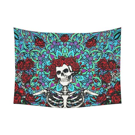 Warm Tour Punk Skull Art Tapestry Sugar Skulls Pattern Home Wall