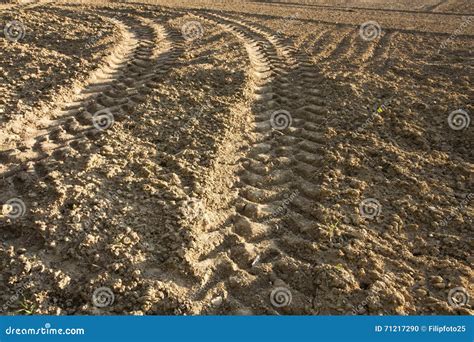 Tractor Tracks Stock Photo Image Of Empty Heavy Field 71217290