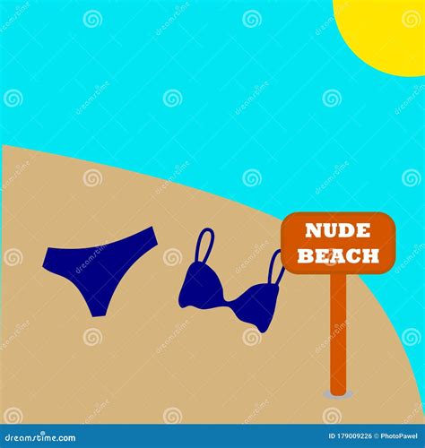 Playa desnuda con bikini ilustración del vector Ilustración de playa