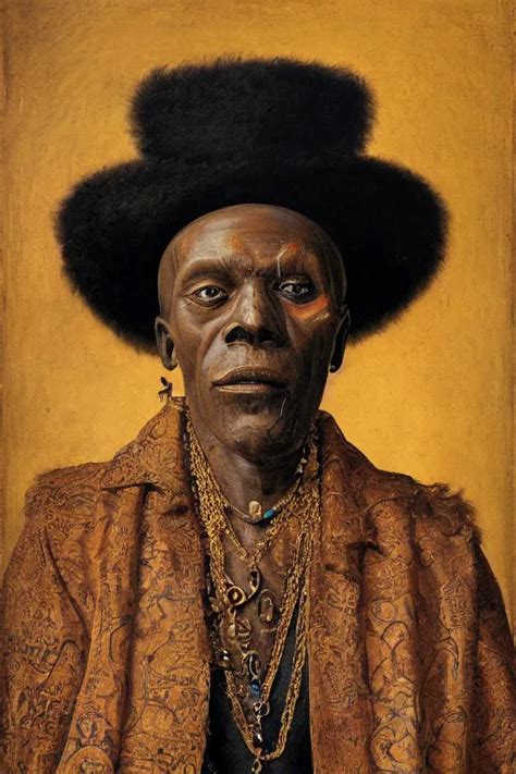 Portrait Of Baron Samedi Oil Painting By Jan Van Stable Diffusion