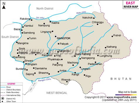 Sikkim River Map