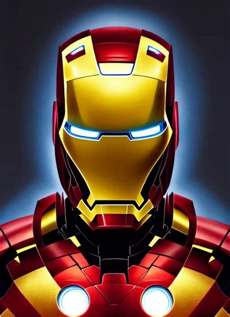 Symmetry Portrait Of Iron Man Sci Fi Armour Tech Stable Diffusion