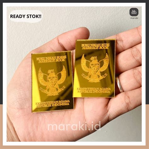 Jual Replika Buku Nikah Akrilik Gold Miror Dekorasi Mahar Akrilik