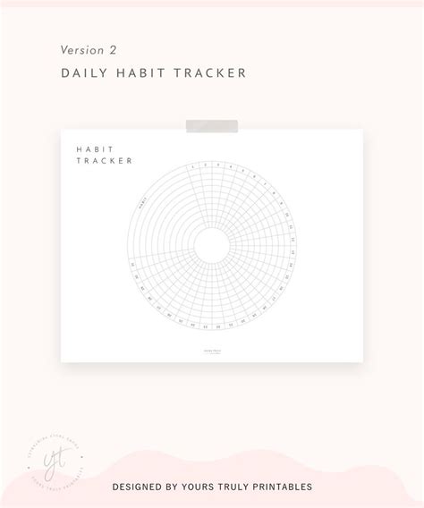 Habit Tracker Circular Printable Circle Daily Routine Checklist