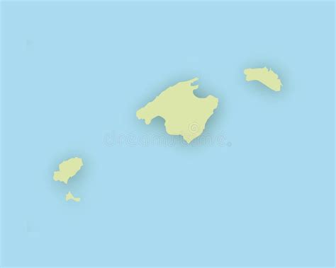 Mappa Delle Isole Baleari Con Ombra Illustrazione Vettoriale