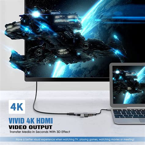5n1 адаптер, HDMI/USB-C/USB/SD карта/MicroSD, черен - eMAG.bg
