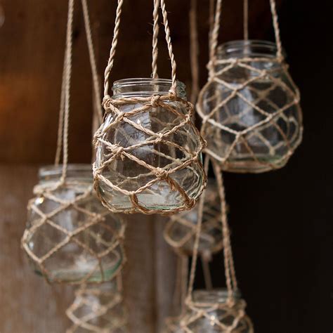 Glass Twine Lanterns Baby Food Jar Crafts Twine Lanterns Macrame Diy