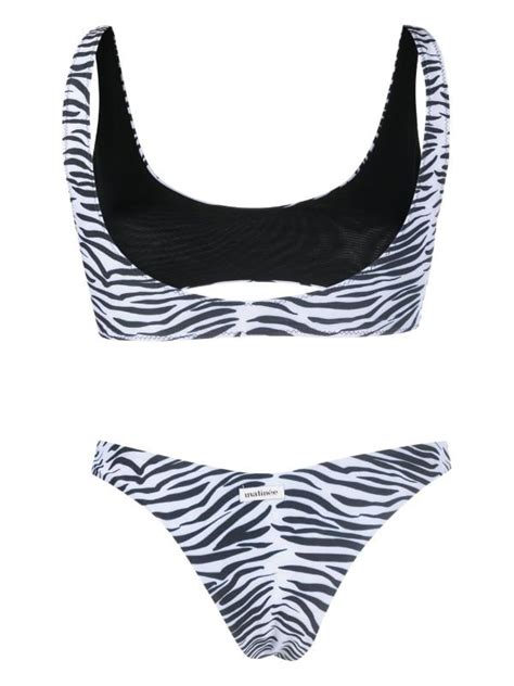 Matin E Zebra Print Cut Out Bikini Eraldo Us