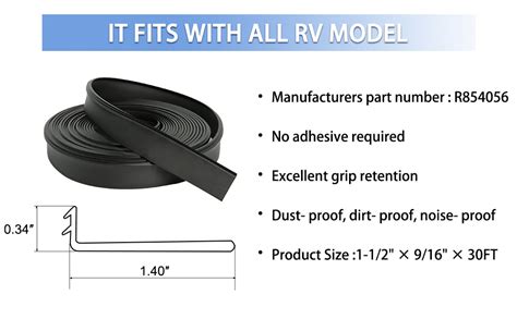 Aolamegs RV Slide Out Seal D Shape 018 312 EKD 35ft RV Rubber Seal