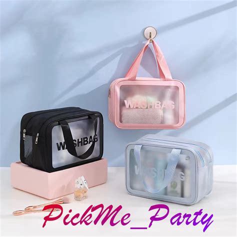 Jual Tas Kosmetik Transparant Washbag Pouch Travel Make Up Bag