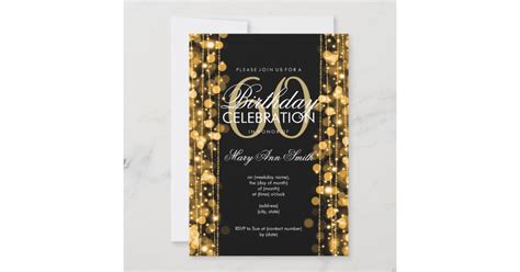 Elegant 60th Birthday Party Sparkles Gold Invitation Zazzle