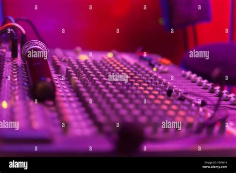 audio mixer and microphone Stock Photo - Alamy