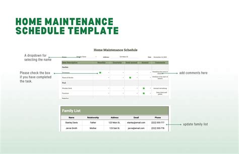 Home Maintenance Schedule Template in Apple Numbers, Word, Pages, PDF ...