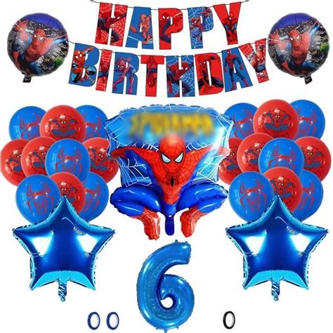 Decoration Anniversaire Spiderma Set Ballon Spiderma Anniversaire