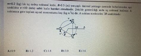 Solved Three Identical Point Masses Of M 0 2 Kg Are Chegg